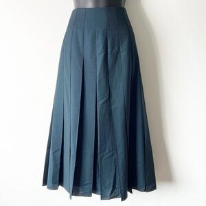 Gucci pleated skirt wool mohair blend uniform size 36  Dark Green Pleated Skirt